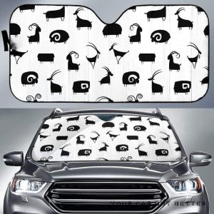 Goat Ram Pattern Car Auto Sun Shade