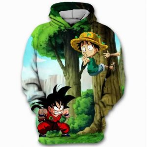 Goku Dragon Ball Z Dbz Monket D. Luffy Straw Hat One Piece 3D Printed Hoodie/Zipper Hoodie