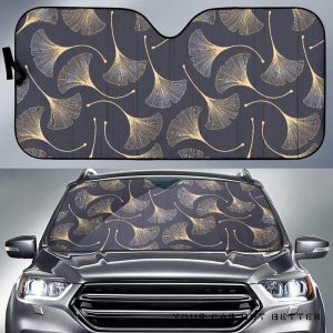 Gold Ginkgo Leaves Car Auto Sun Shade