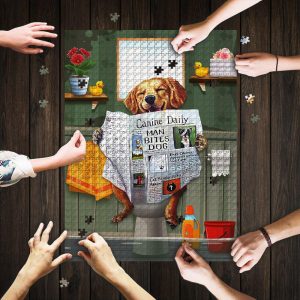 Golden Dog Great Ideas Come From Sitting On The Toilet Jigsaw Puzzle Set