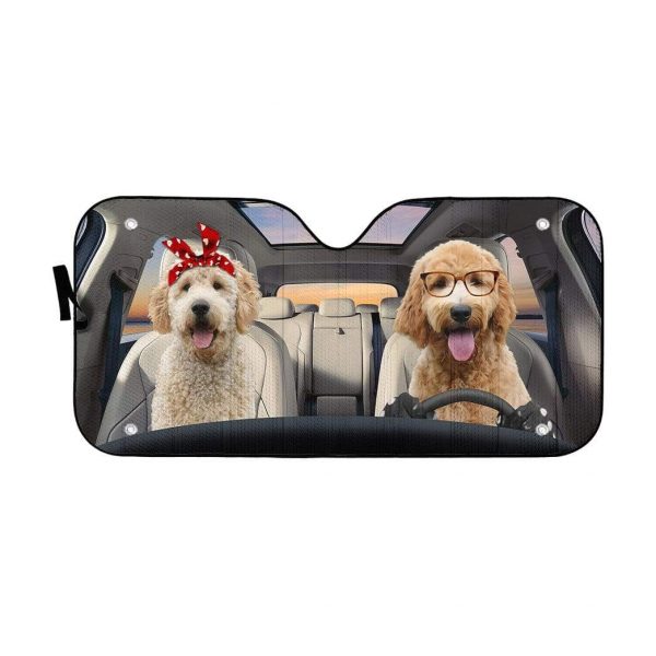 Golden Doodle Dogs Car Auto Sun Shade