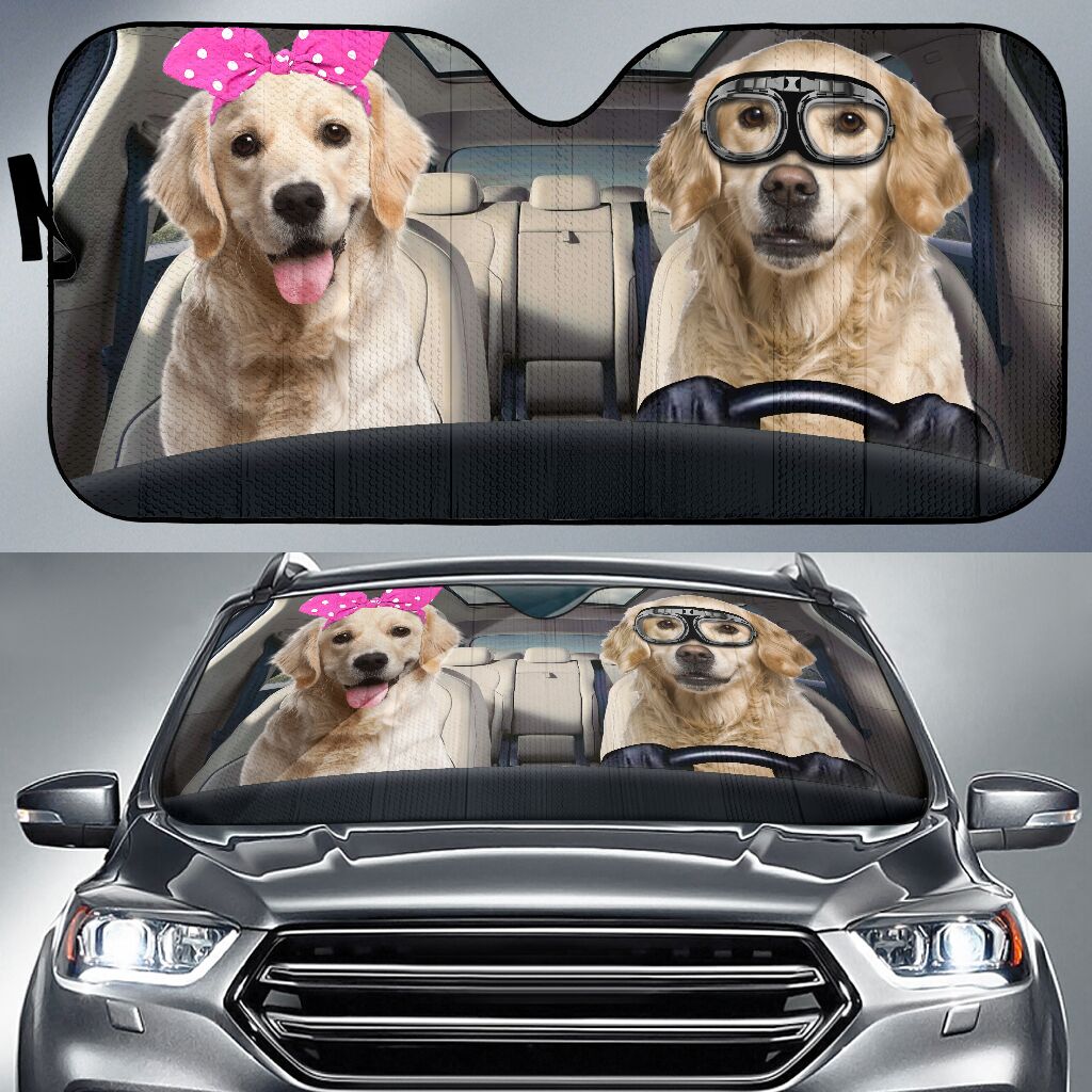 Golden Retriever Dogs Car Auto Sun Shade Golden Retriever Dogs Car Auto Sun Shade