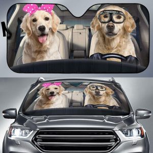 Golden Retriever Dogs Driver Car Auto Sun Shade