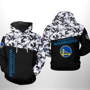 Golden State Warriors NBA Camo Veteran Team 3D Printed Hoodie/Zipper Hoodie