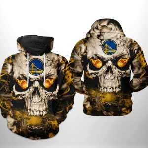 Golden State Warriors NBA Skull 3D Printed Hoodie/Zipper Hoodie