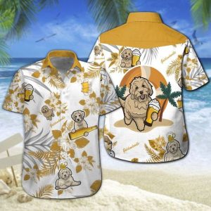 Goldendoodle Beer Hawaiian Shirt Summer Button Up