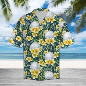 Golf Frangipani Hawaiian Shirt Summer Button Up