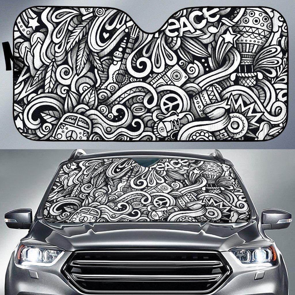 Graffiti Surfing Car Auto Sun Shade Graffiti Surfing Car Auto Sun Shade