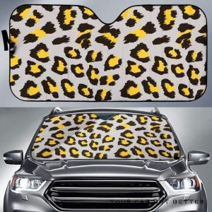 Gray Leopard Pattern Car Auto Sun Shade