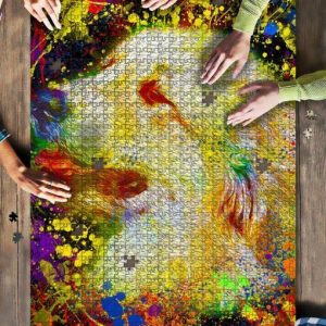 Great Pyrenees Dog Colorful Jigsaw Puzzle Set