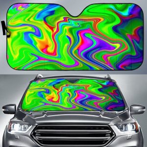 Green Abstract Liquid Car Auto Sun Shade