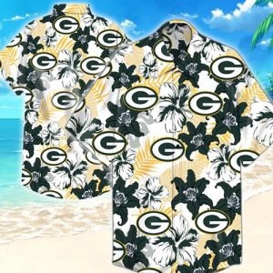 Green Bay Packers Flower Hawaiian Shirt Summer Button Up