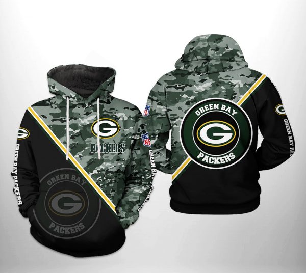 Green Bay Packers NFL Camo Team 3D Printed Hoodie/Zipper Hoodie