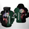 Green Bay Packers NFL US Flag Skull Team 3D Printed Hoodie/Zipper Hoodie