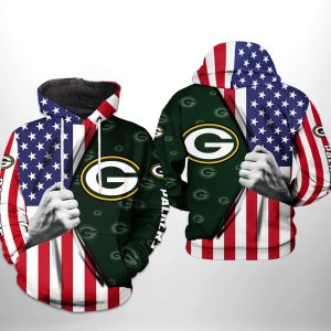 Green Bay Packers NFL US Flag Team 3D Printed Hoodie/Zipper Hoodie