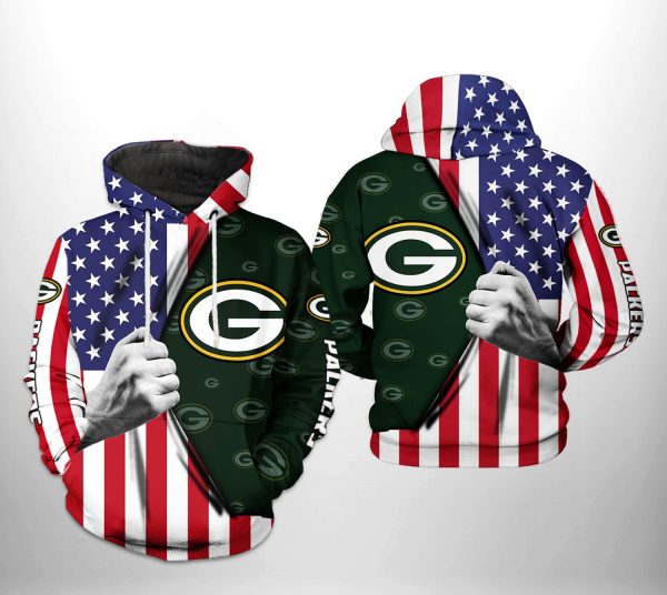 Green Bay Packers NFL US Flag Team 3D Printed Hoodie/Zipper Hoodie