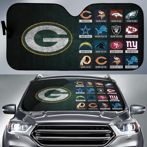 Green Bay Packers Schedule 2019 Car Auto Sun Shade