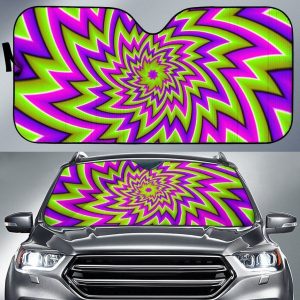 Green Big Bang Moving Optical Illusion Car Auto Sun Shade
