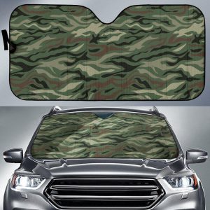 Green Camo Zebra Car Auto Sun Shade