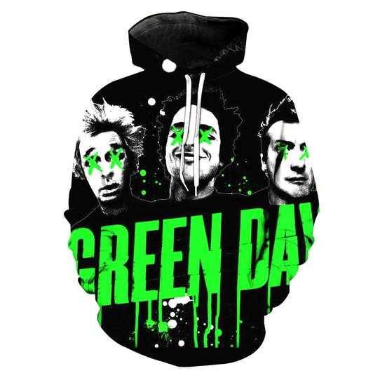 Green Day Band 3D Printed Hoodie/Zipper Hoodie Green Day Band 3D Printed Hoodie/Zipper Hoodie