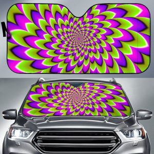 Green Expansion Moving Optical Illusion Car Auto Sun Shade