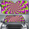 Green Explosion Moving Optical Illusion Car Auto Sun Shade