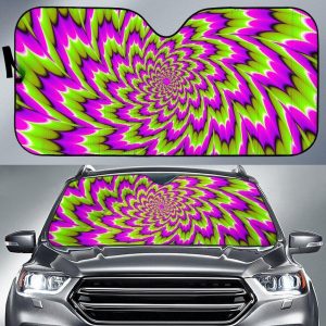Green Explosion Moving Optical Illusion Car Auto Sun Shade