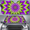 Green Flower Moving Optical Illusion Car Auto Sun Shade