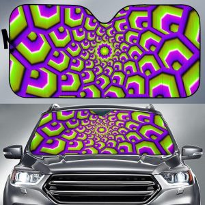 Green Hive Moving Optical Illusion Car Auto Sun Shade