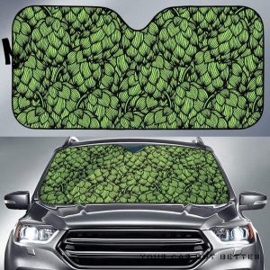 Green Hop Pattern Car Auto Sun Shade