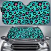 Green Leopard Skin Pattern Car Auto Sun Shade