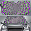 Green Shapes Moving Optical Illusion Car Auto Sun Shade