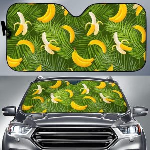 Green Tropical Banana Car Auto Sun Shade