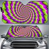 Green Twisted Moving Optical Illusion Car Auto Sun Shade