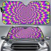 Green Wave Moving Optical Illusion Car Auto Sun Shade
