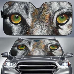 Green Wolf Eyes Car Auto Sun Shade