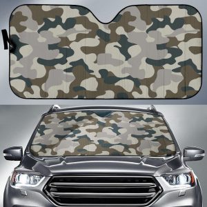 Grey And Brown Camouflage Car Auto Sun Shade