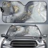 Grey Gold Liquid Marble Car Auto Sun Shade
