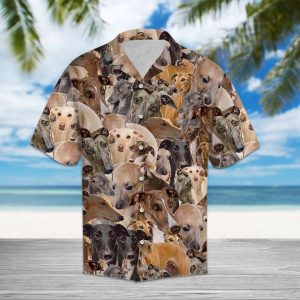 Greyhound Hawaiian Shirt Summer Button Up