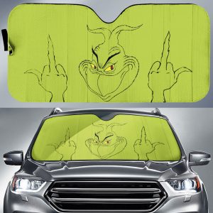 Grinch Middle Finger Car Auto Sun Shade