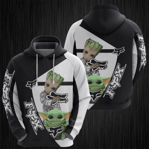 Groot Fox Baby Yoda 3D Printed Hoodie/Zipper Hoodie