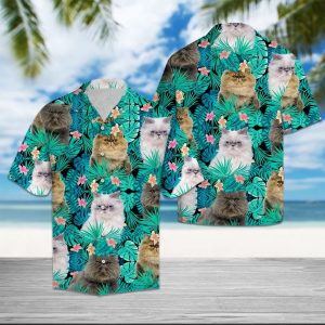 Grumpy Cat Tropical Hawaiian Shirt Summer Button Up