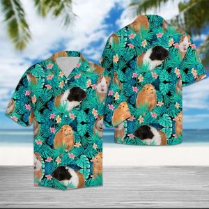 Guinea Pig Tropical Hawaiian Shirt Summer Button Up