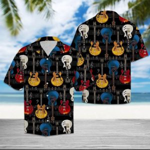 Guitar Music Hawaiian Shirt Summer Button Up
