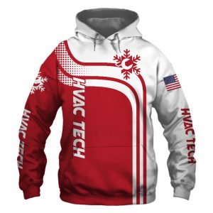 HVAC Tech Red US Flag 3D Printed Hoodie/Zipper Hoodie