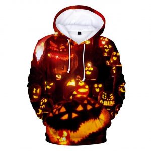 Halloween Jack O Lantern Pumpkin Lantern Polyester 3D Printed Hoodie/Zipper Hoodie