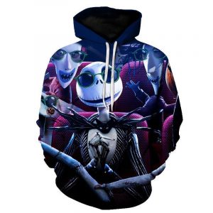 Halloween Jack Skellington and Ghost Puppy 3D Printed Hoodie/Zipper Hoodie