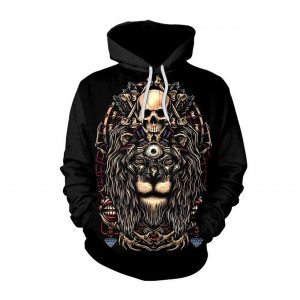Halloween Lion And Skull Print 3D Printed Hoodie/Zipper Hoodie