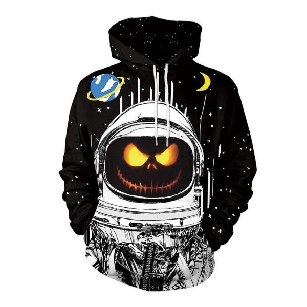 Halloween Pumpkin Lantern Astronaut Devil 3D Printed Hoodie/Zipper Hoodie