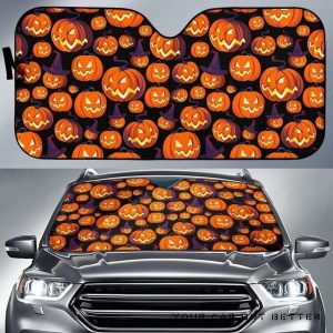 Halloween Pumpkin Pattern Car Auto Sun Shade
